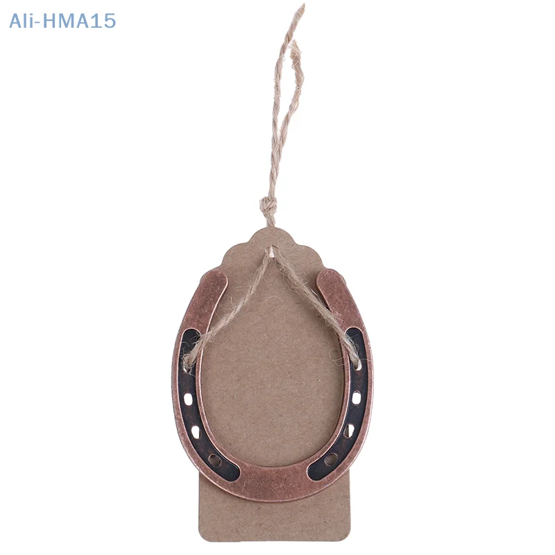 

Metal Horseshoe Wedding Gifts Souvenirs Table Centerpieces Kraft Paper Tag