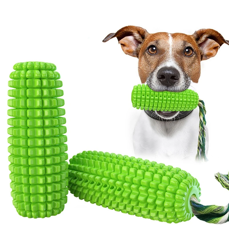 

1pc Green Corn Shape Squeaky Dog Toys for Aggressive Chewer Large Medium Breed Dog, Indestructible Tough Durable Dog Chew Toys