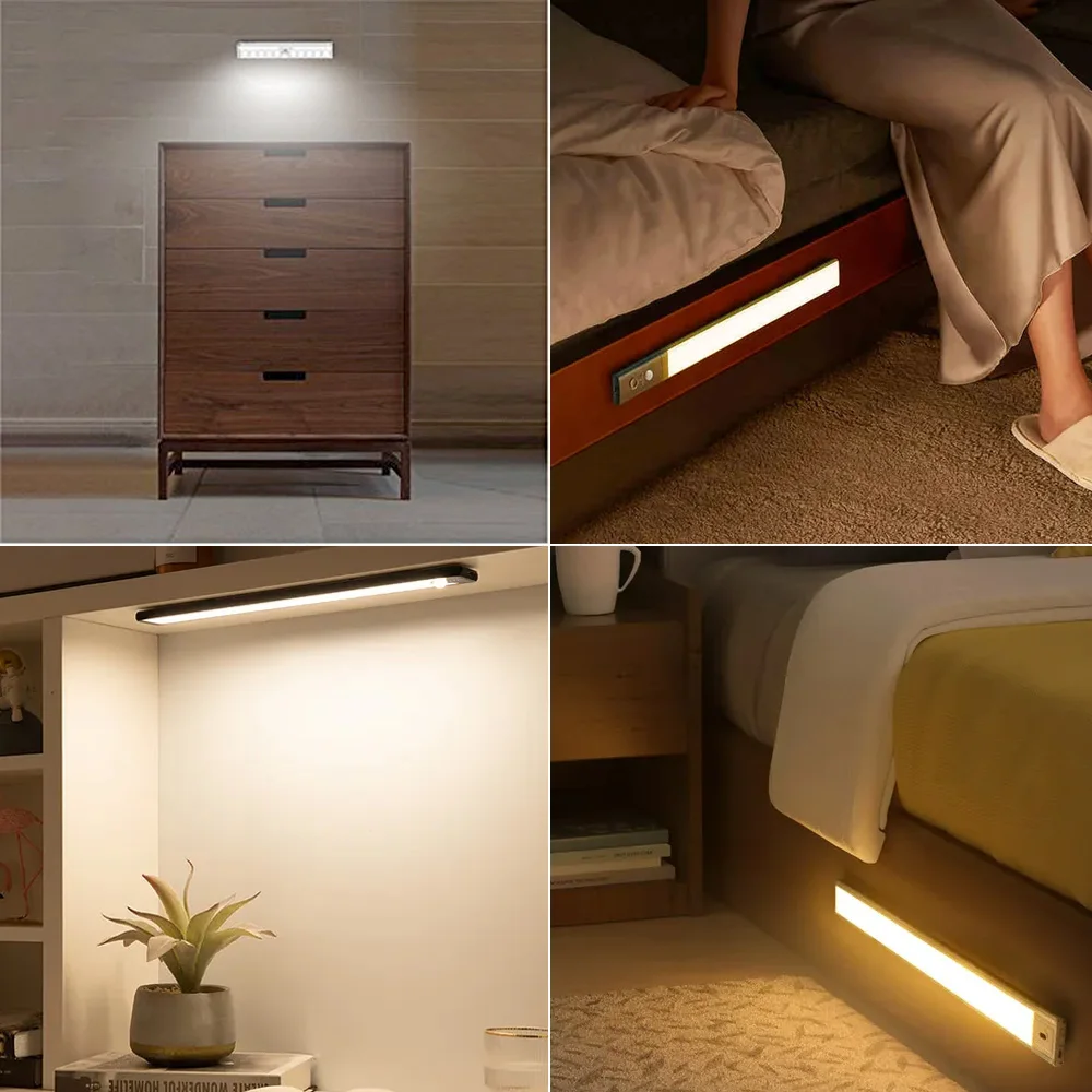 6/10Leds PIR LED Motion Sensor Light Cupboard Wardrobe Bed Lamp Under Cabinet Room Night Led Closet Stairs Kitchen Home Lighting images - 6