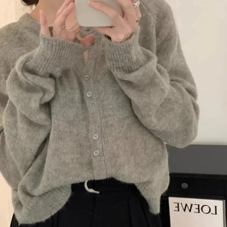 Женский вязаный кардиган с фиолетовой звездой мягкий эластичный во французском