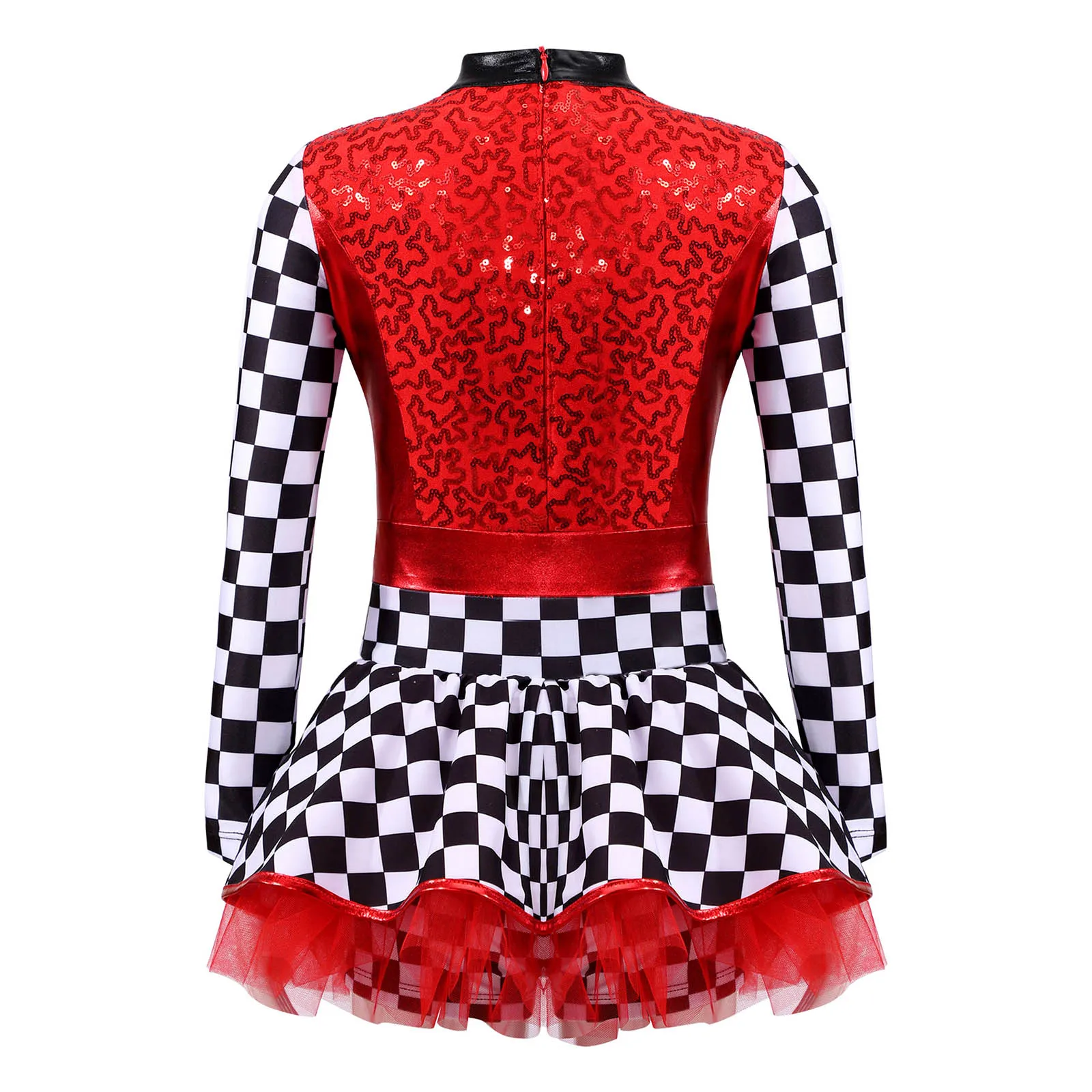 Детское балетное платье для девочек с блестками и принтом в шашки современное