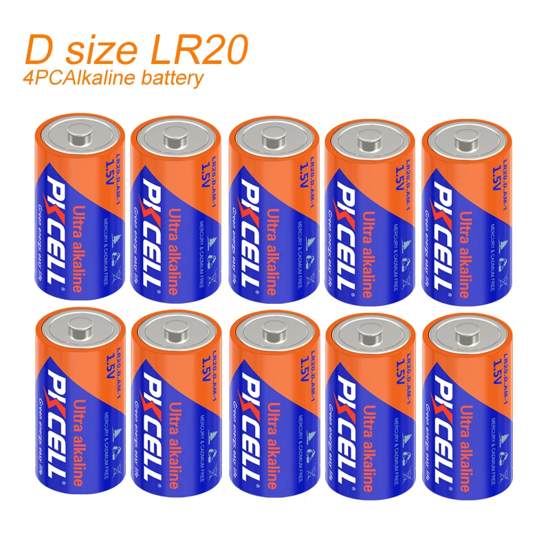 

10 шт., щелочные аккумуляторы LR20 MN1300 13A E95 AM1 D 1,5 в