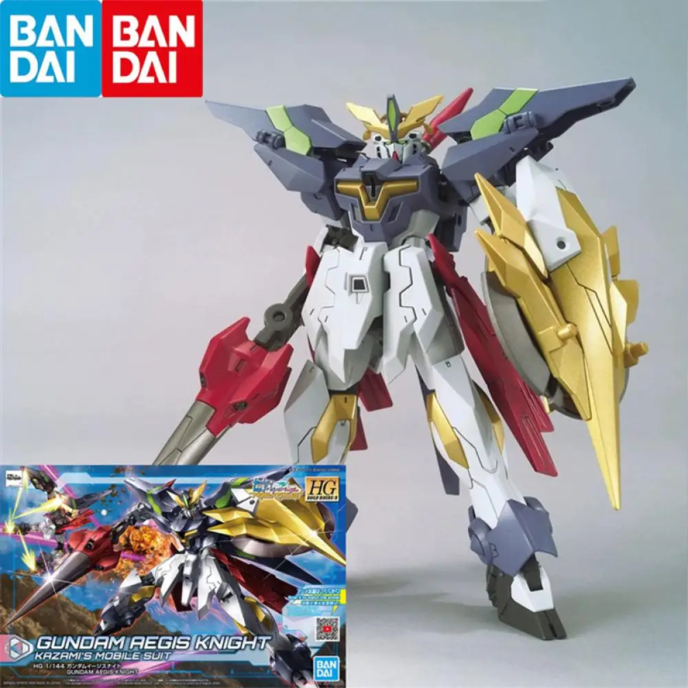 

Модельная игрушка Bandai HGBD 1/144 Gundam Aegis Knight Kazamis, сборная модель мобильного костюма, фигурка, собирать украшения, праздничные подарки