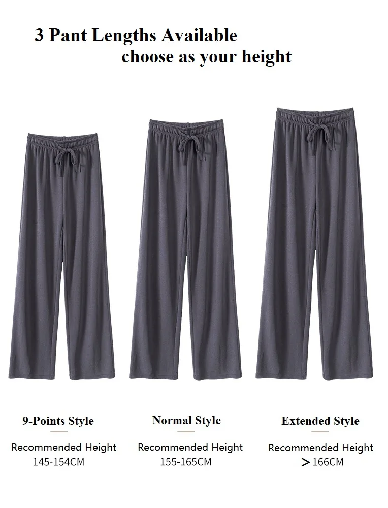 Брюки женские большого размера с широкими штанинами и высокой талией модные