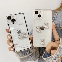 suitable for apple 13 stereo bear phone case iphone12 creative cartoon protective cover iphone 11 case painted cover phone cases