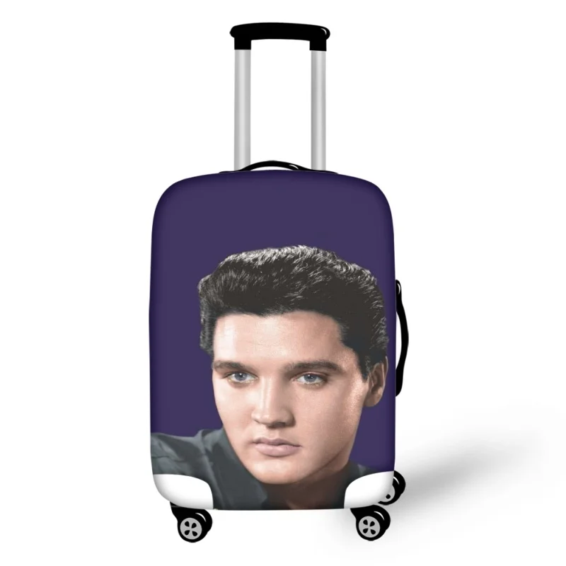2023 Selling Crazy Elvis Presley Print Elastic Suitcase Protective Case Trolley 18-32 Inch Luggage Dust Cover Travel Accessories