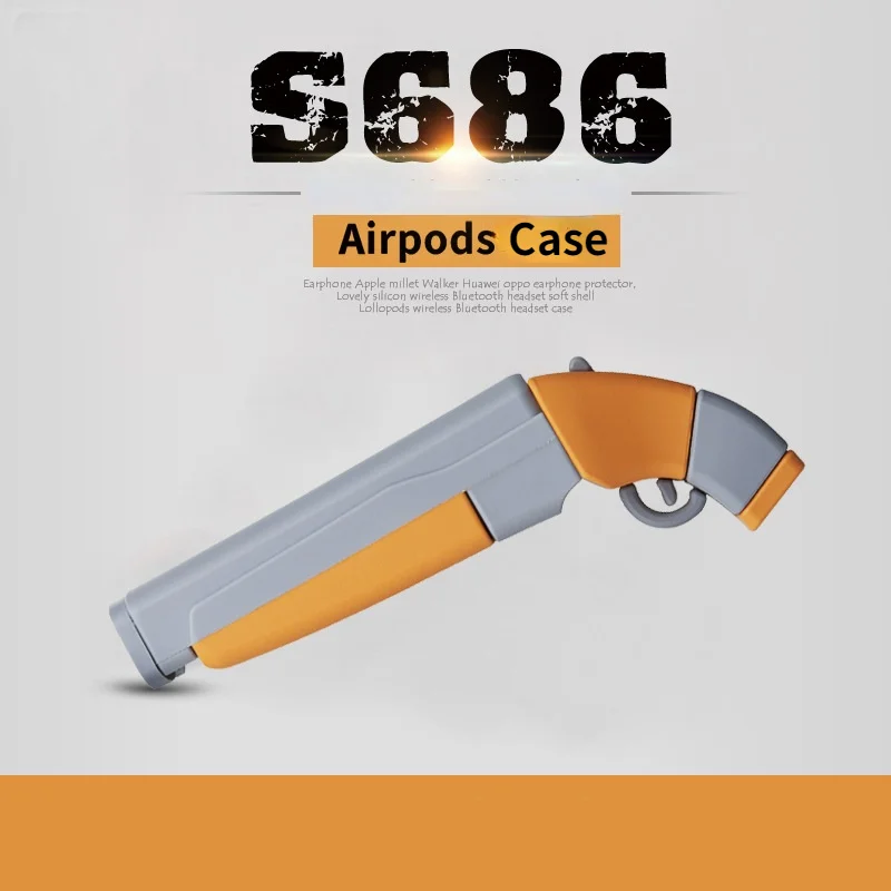 

Hot Sale 3D Funny Innovative Gun Shape Earphone Case for Airpods 1/2 Creative Pistol Design Protective Cover for Apple Airpods