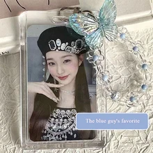 Kpop 크리스탈 나비 포토 카드 홀더, 3 인치 사진 슬리브, 신용 ID 은행 카드, 사진 디스플레이 홀더, 버스 카드 보호 케이스