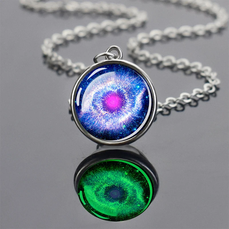 Космическая черная подвеска с отверстием стеклянный шар Юпитера Луны 16 мм Кулон