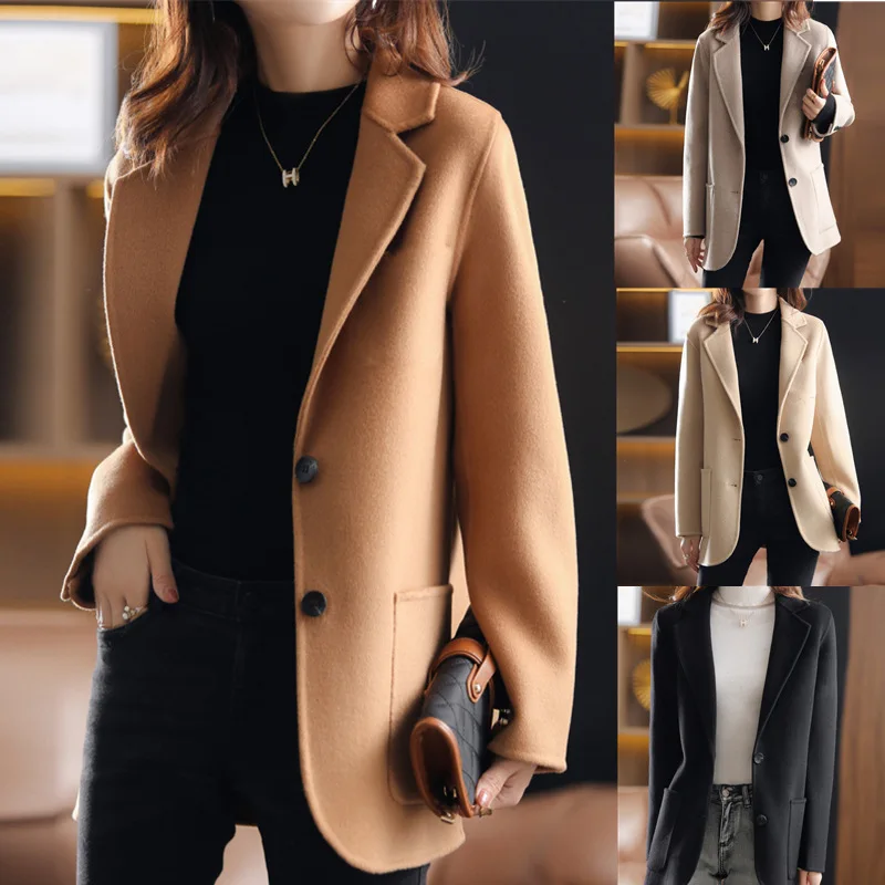 

Autumn and Winter Leisure New Thick Woolen Womens Coat Small Suit
