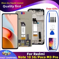 original for xiaomi poco m3 pro 5g lcd m2103k19pg display screen frame touch panel digitizer for redmi note 10 5g lcd