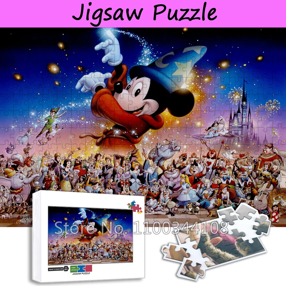 Деревянные головоломки с персонажами Диснея мультфильм Микки 300/500/1000 шт. для