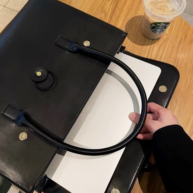 Роскошная модная кожаная сумка-тоут вместительный деловой офисный портфель для