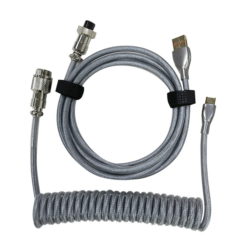 

Mechanical Keyboard Cable Wire Mechanical Keyboard USB Cable Aviator Connector Coiled USB C Cable for Gaming Keyboard