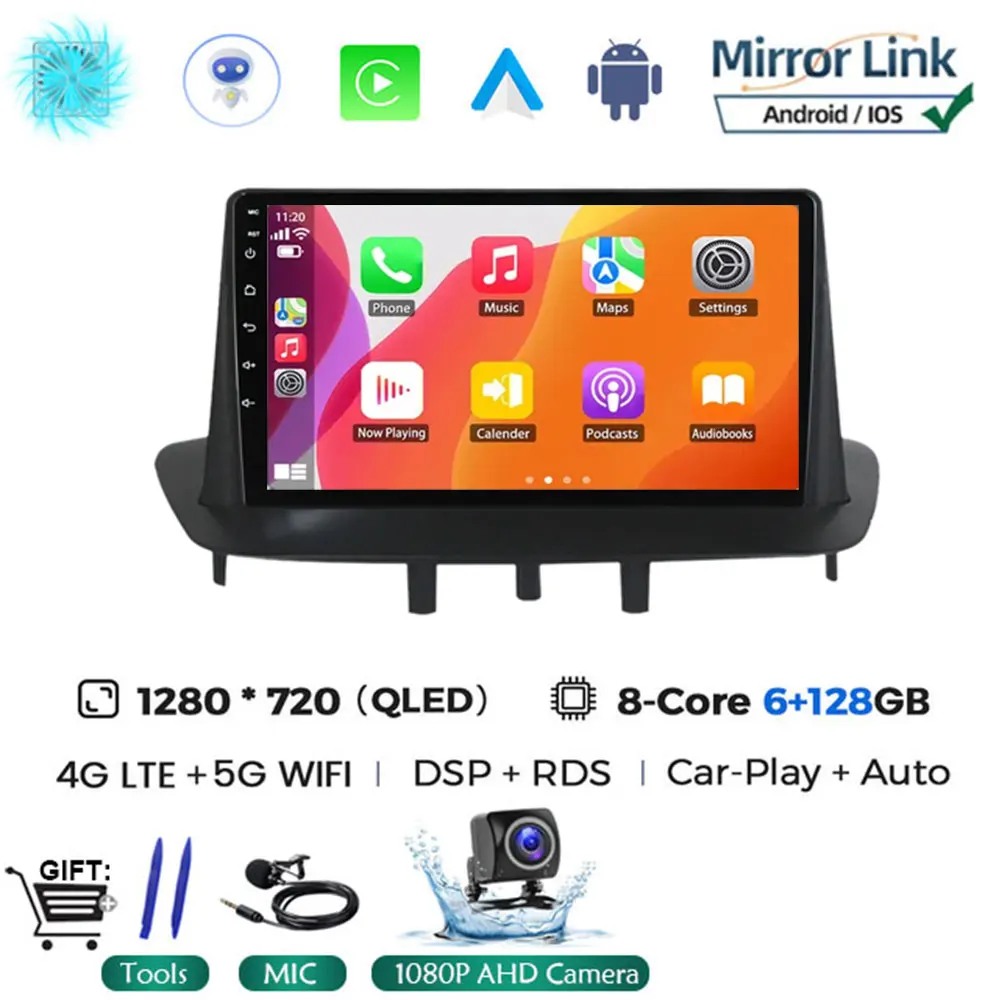 

Автомагнитола на Android 13 с GPS для Renault Megane 3 Fluence Samsung SM3 2008 - 2014 стерео Мультимедийный видеоплеер DSP CarPlay без DVD