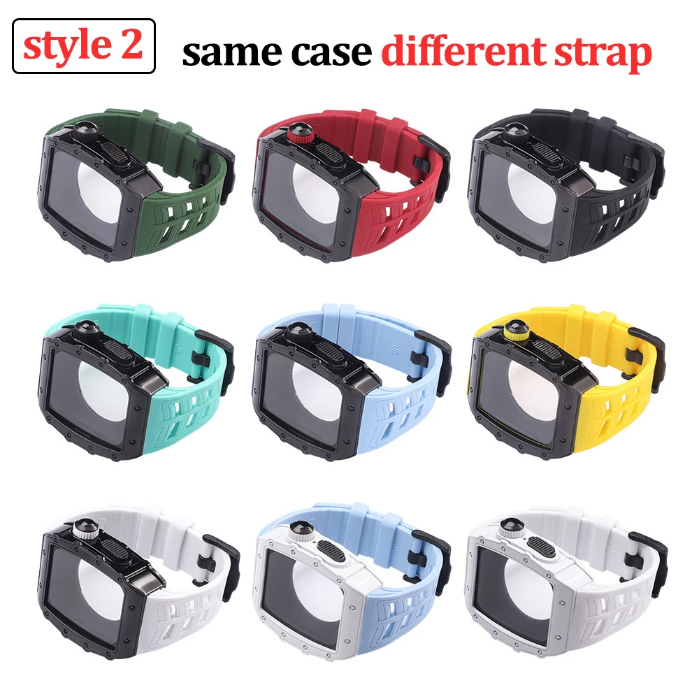 Luxury Metal Case For Apple Watch Series 8 41mm 45mm For iWatch SE 7 6 5 4 40/44mm Stainless Steel Cover Modification Kit Bezel