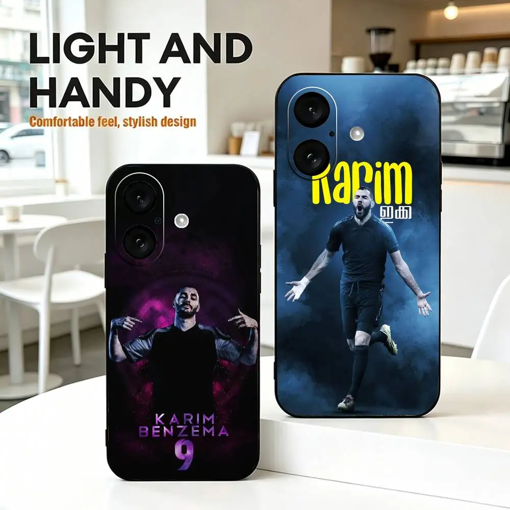Фото Чехол для телефона K-Karim Benzema Football для iPhone 17, 16, 15, 14, 13, 12, 11 Plus, Pro Max, XS, мягкий силиконовый, черный №1