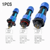 waterproof socket cable connector ip68 cable connector plug socket male female sd16 flange series 2345679pin 220380v