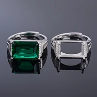 meibapj 1014 real natural green crystal gemstone men ring or empty ring support real 925 sterling silver fine wedding jewelry
