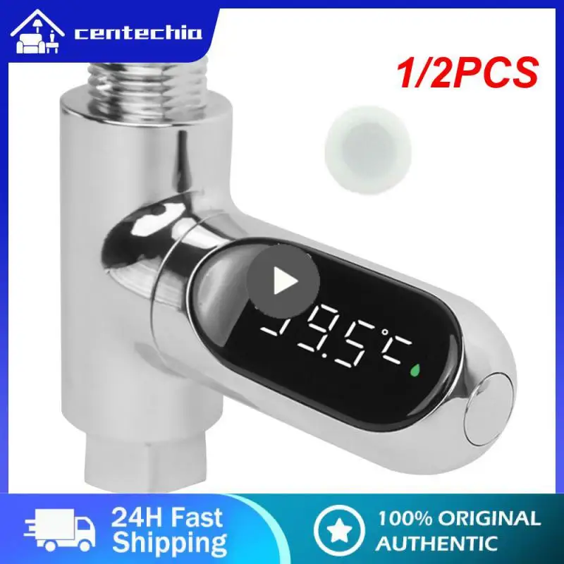 

1/2PCS Display Water Shower Thermometer Self-Generating Electricity Water Temperature Monitor Energy Smart Meter thermometer