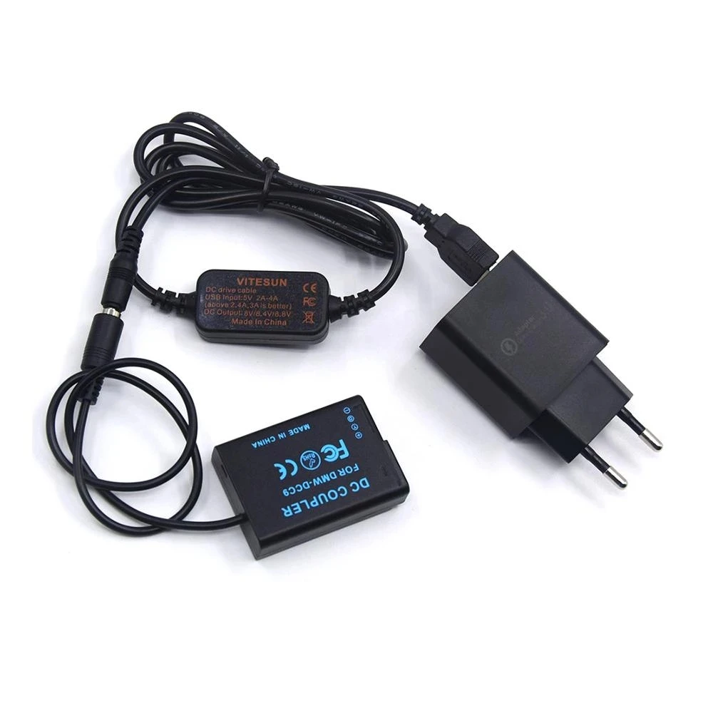 Фото BLD10 BLD10E Фиктивный аккумулятор DCC9 DC Coupler 18 Вт Зарядное устройство USB-кабель питания для камеры Panasonic DMC GX1 GF2 G3 G3K G3R G3W G3EGK №2