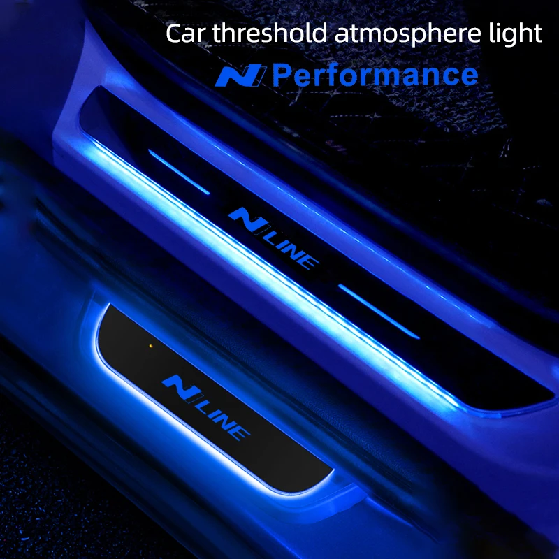 

For Hyundai I30 Sonata Elantra i40 Kona Tucson N Line Auto Pedal Light Sill Pathway Welcome Scuff Light Car Door Decorate Lamps