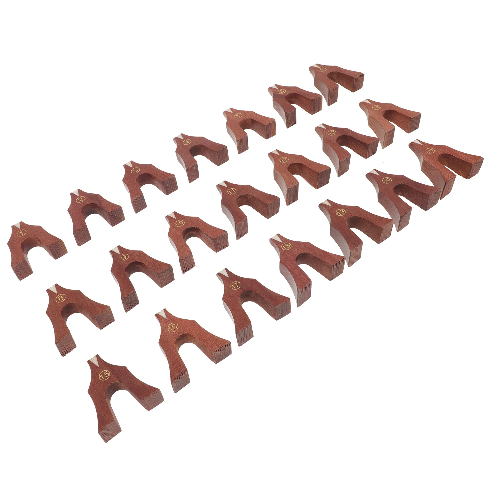 

21Pcs Durable Chinese Guzheng Bridges Wooden Premium Wood Guzheng Parts (Brown)