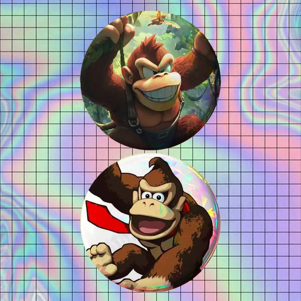 Фото Набор из 2-х значков-брошей с персонажами мультфильмов D-Donkey K-Kong для рюкзаков, одежды, украшений, коллекционный подарок для фанатов №5
