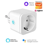 Умная розетка Tuya ZigBee, розетка с монитором и монитором, 16 А, тип F, европейская вилка, работает с Alice Alexa Google Home