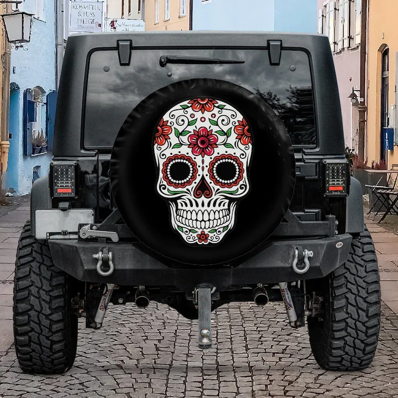 

Chingona Skull Christmas Gift, Spare Tire Cover For Car, Personalized Tire Cover, Gift For Car Lover