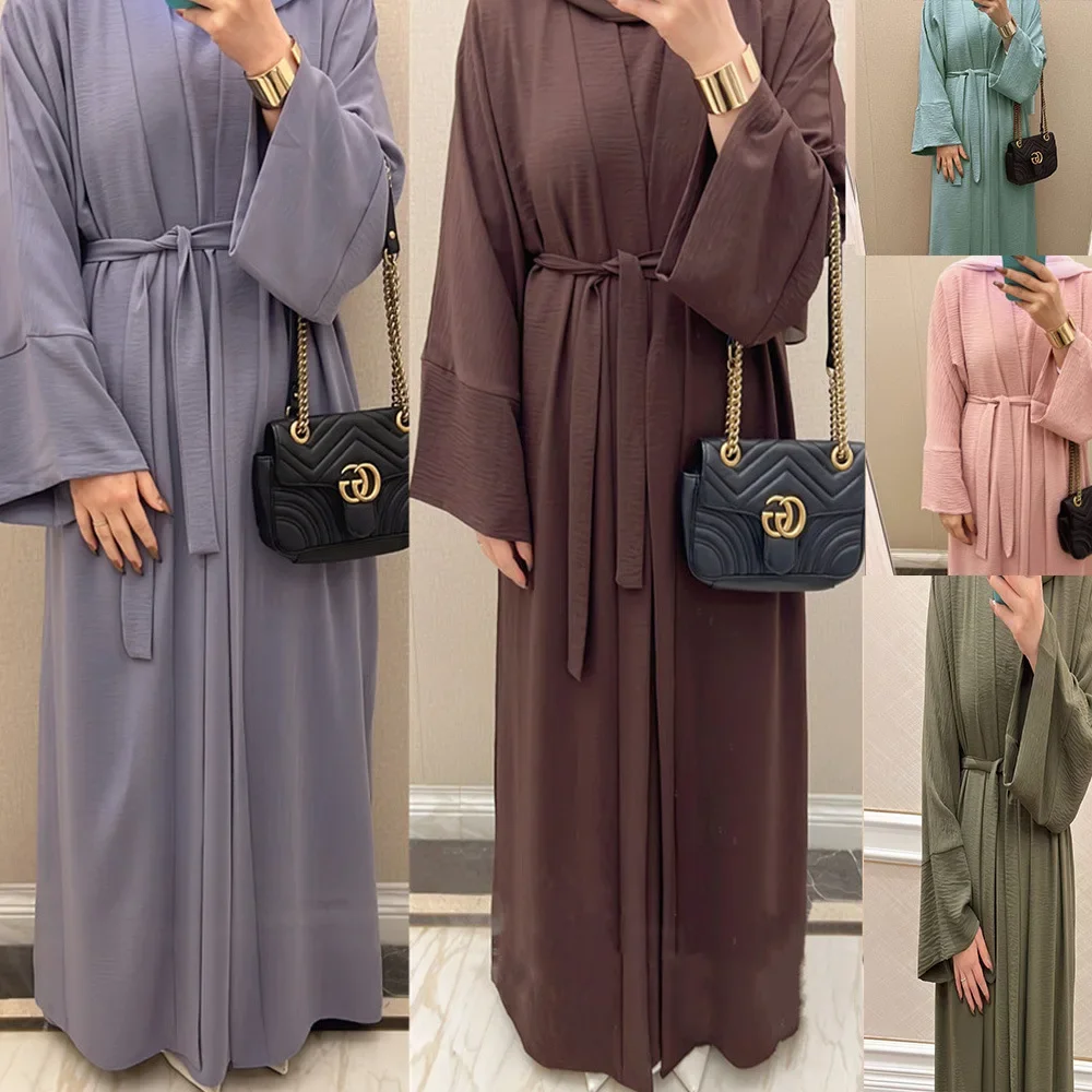 Женский однотонный комплект из двух предметов длинное платье пальто стиль