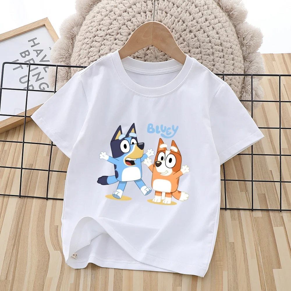 Футболка Blueys детские топы с героями мультфильмов белая хлопковая футболка