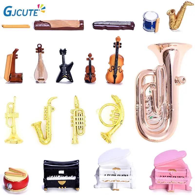 

Creative Varied Miniature Music Instrument Resin Mini piano Dollhouse Decorative Ornaments Crafts DIY Home Music House Bar