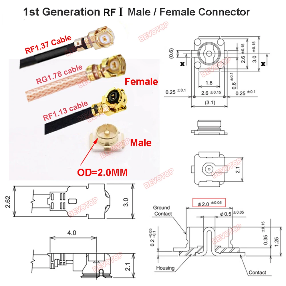 Кабель-разветвитель SMA на IPX, 1 шт., RP-SMASMA Female на 234x RF1 1-го поколения Female Jack, удлинитель антенного кабеля RG178 (пигтейл) (art.: 3920dc131ad2c) - 3920dc131ad2c
