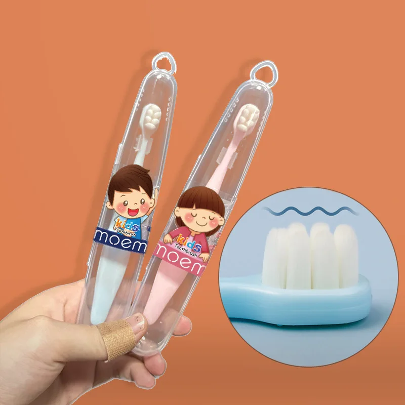 Детская зубная щетка в европейском стиле однотонная зубная щетка с футляром для хранения мягкая тонкая зубная щетка для путешествий уличная зубная щетка