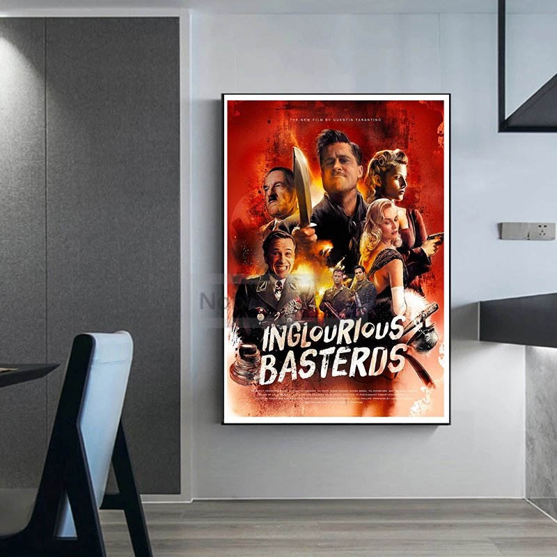 Классические военные фильмы Бесславные ублюдки постер Квентин фильм принты