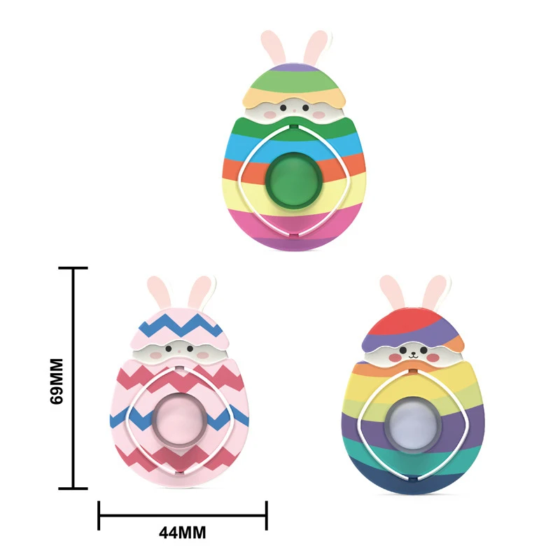 

60Pcs 2022 New Happy Easter Reborn Rainbow Rabbit Egg Pop Toy Relief Anti-Anxiety Sensory Toy Gift for Children Adult
