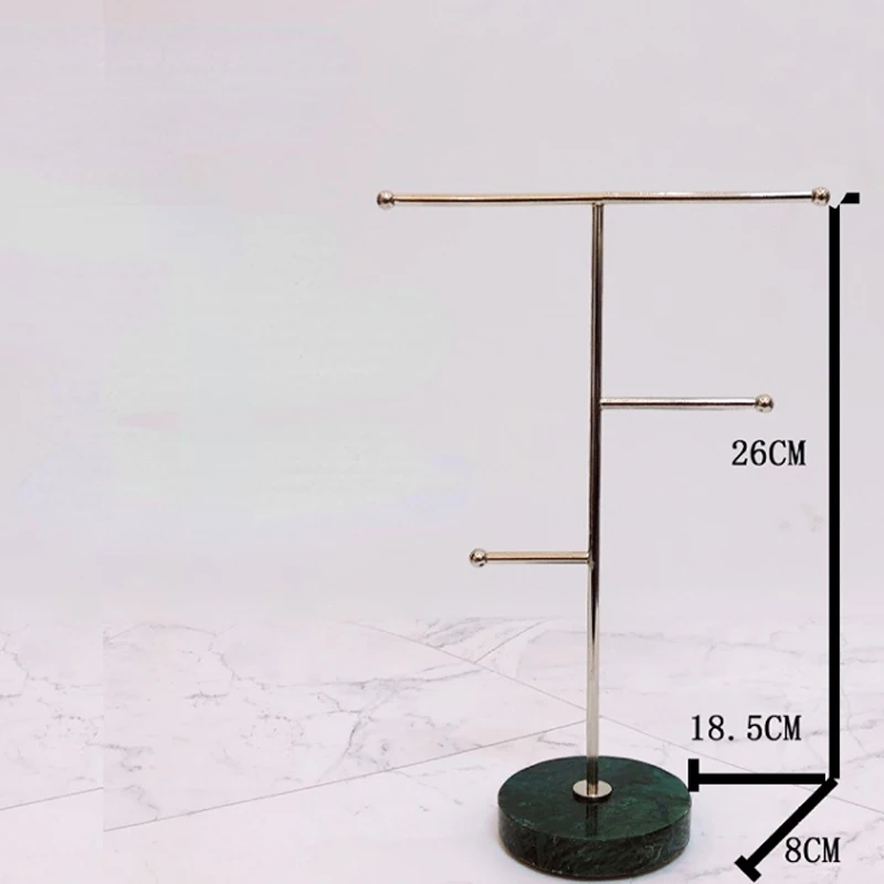 Marble Jewelry Rack Creative Electroplating Iron Storage Room Bedroom Changing Room Decoration Rack Decoration Rack Exquisite