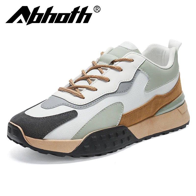 

Abhoth Men's Color Block Shoes Fashion Hand Sewn Casual Shoes Sweat-wicking Mesh-lined Sneakers Non-slip Outdoor Sports Shoes
