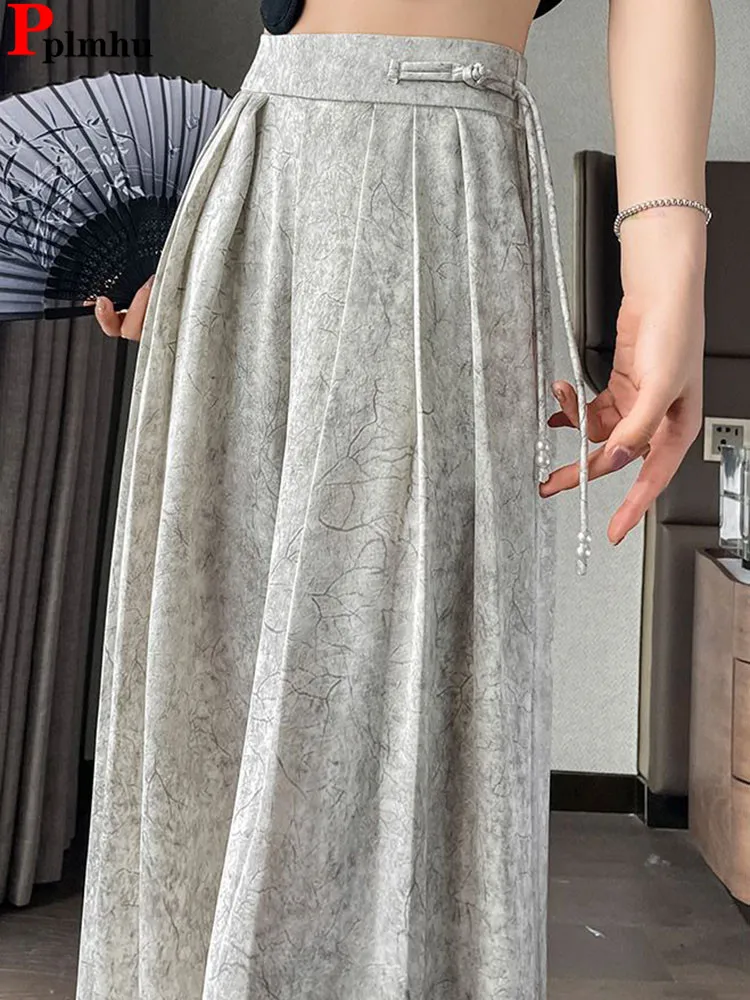 Шикарный дизайн мешковатые широкие брюки женские повседневные эластичные с