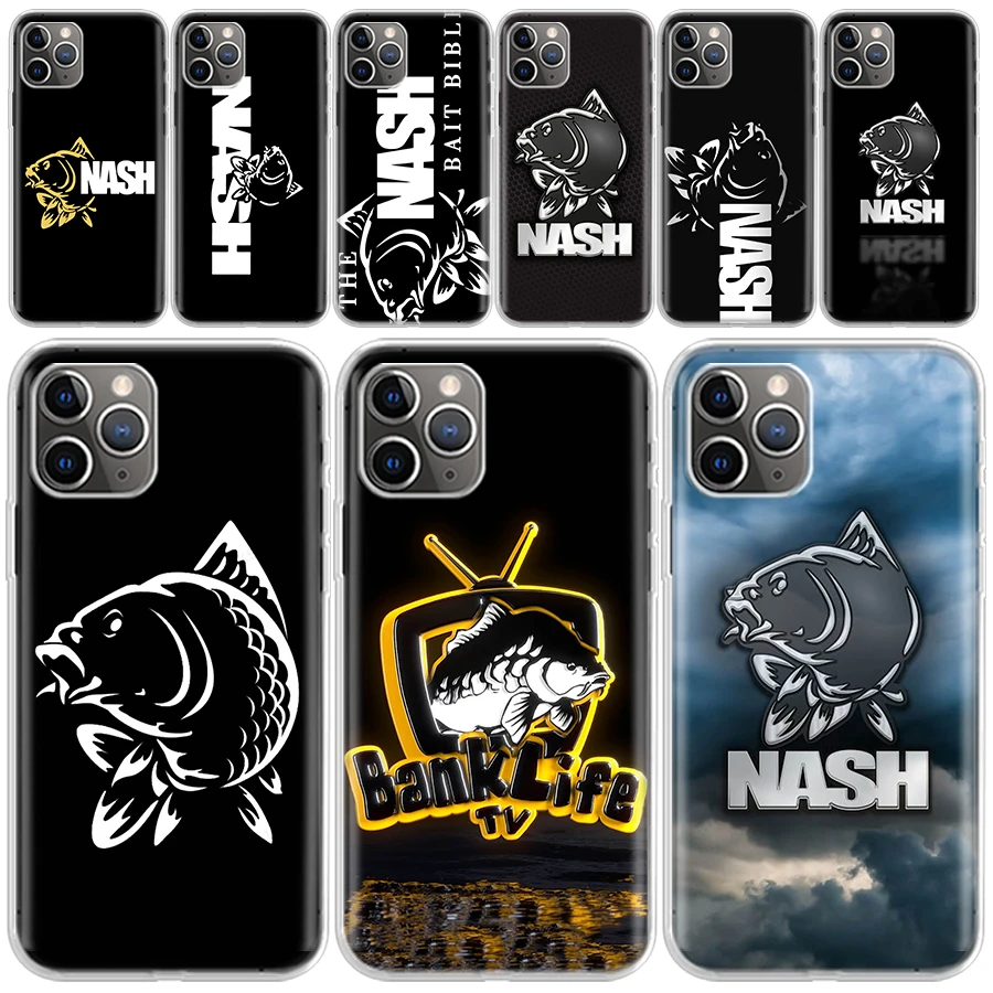 

Nash Fishing Art Phone Case for iPhone 13 Pro 12 Mini 11 Max X XS XR 7 Plus 8 6 6S Apple SE 2020 5 5S Pattern Silicon Cover