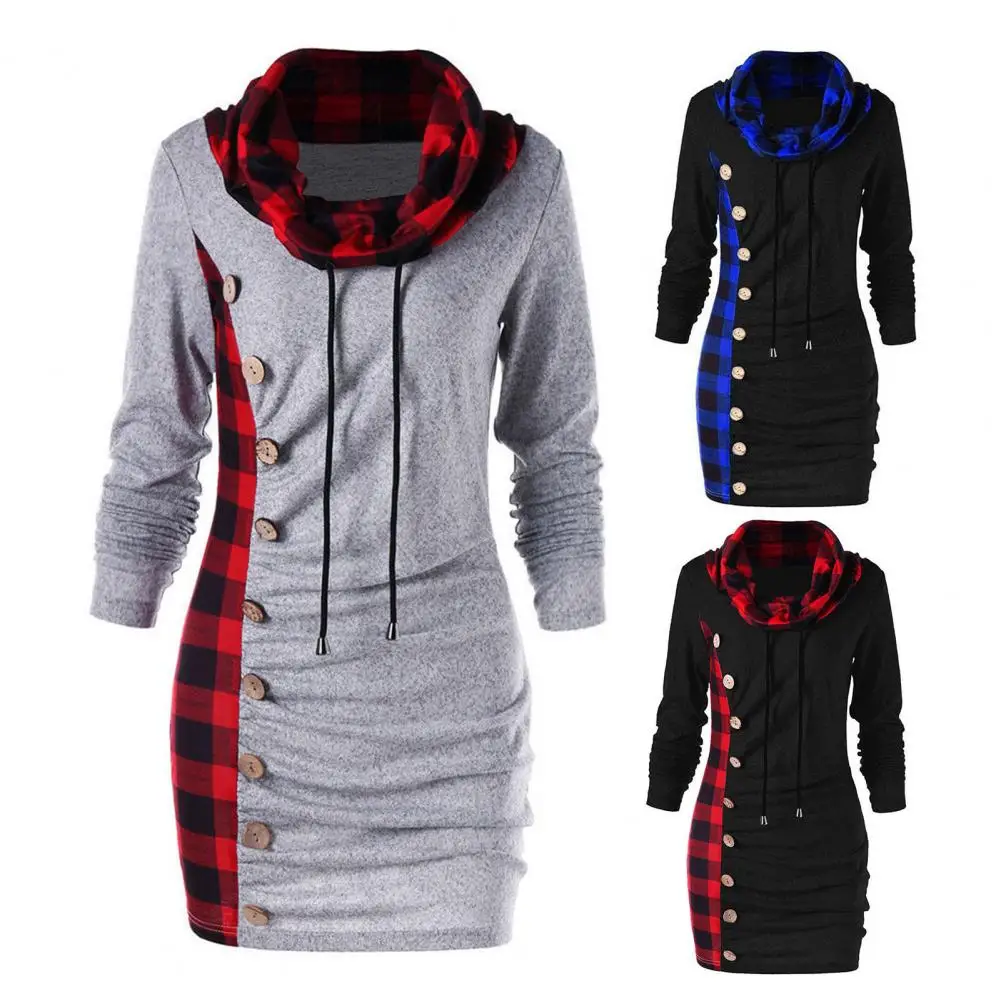 

Stylish Pullover Sweatshirt Long Sleeve Stretchy Long Buttons Ruched Casual Sweatshirt Top
