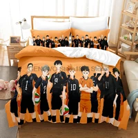 haikyu bedding set japan famous anime comforter duvet cover quilt and pillowcase bed linen bedroom bedclothes dropshipping gift