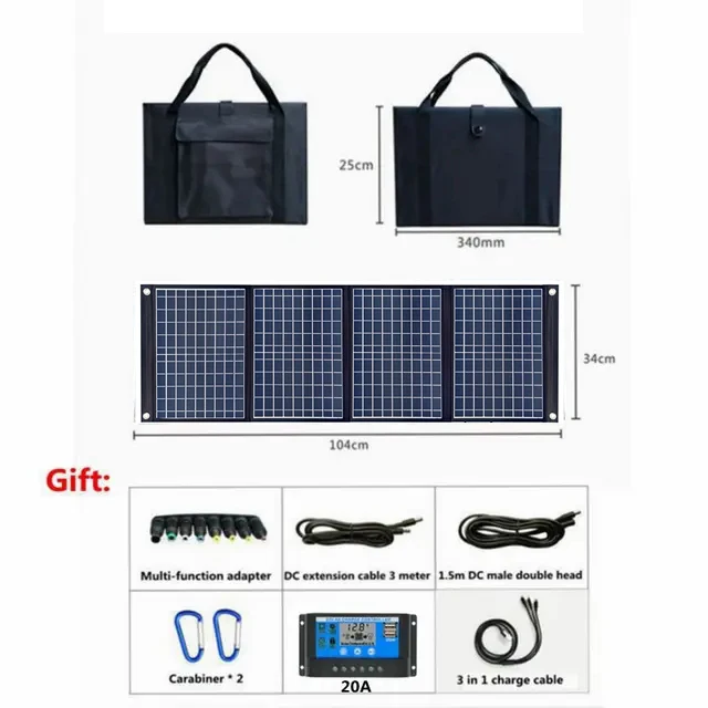 

Складная солнечная панель 200 Вт, двойной USB + DC, солнечная батарея, портативное водонепроницаемое солнечное зарядное устройство, уличный мобильный аккумулятор для кемпинга, пешего туризма