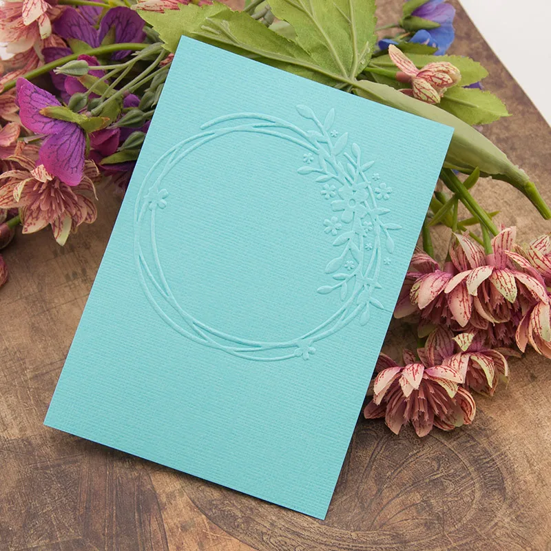 Пластиковая папка для тиснения круглая форма карточек из виноградной лозы