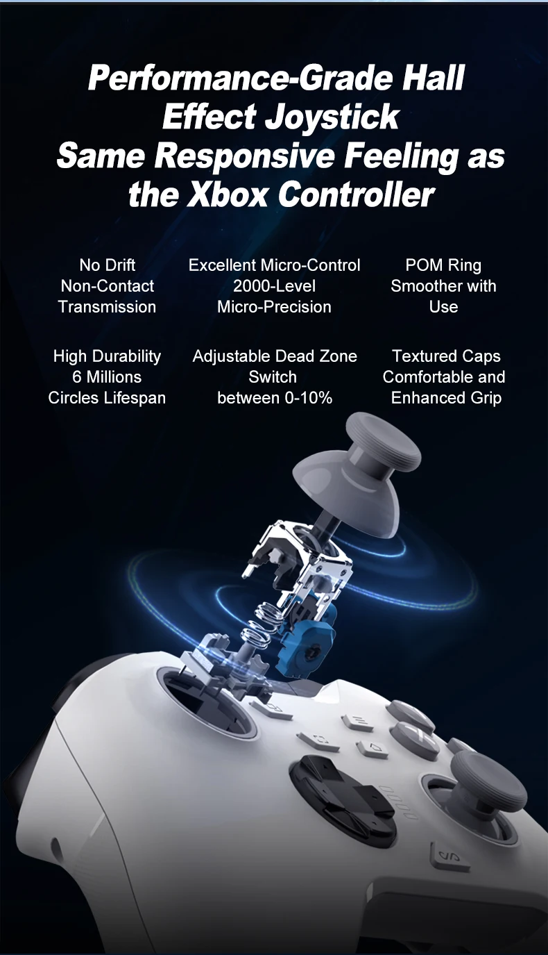 PXN P5 Wireless 2.4G Bluetooth Gaming Controller Hall Effect Joystick Gamepad for Nintendo Switch/PC/iOS/Android /Steam