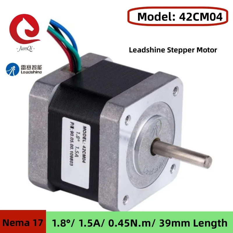 Фото Nema 17 Leadshine Шаговый двигатель (42CM04), 1,5 А, 0,45 Нм, двигатель 3D-принтера, 2 фазы для гравировального фрезерного станка с ЧПУ №1