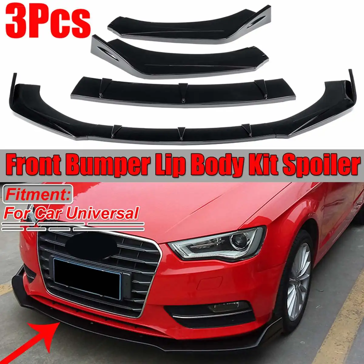 

A3 A4 A5 Front Lip Car Front Bumper Spoiler Lip Diffuser Body Kit For Audi A3 A4 A5 A6 C6 C5 B5 A7 8P Q3 Q5 Q7 Car Accessories