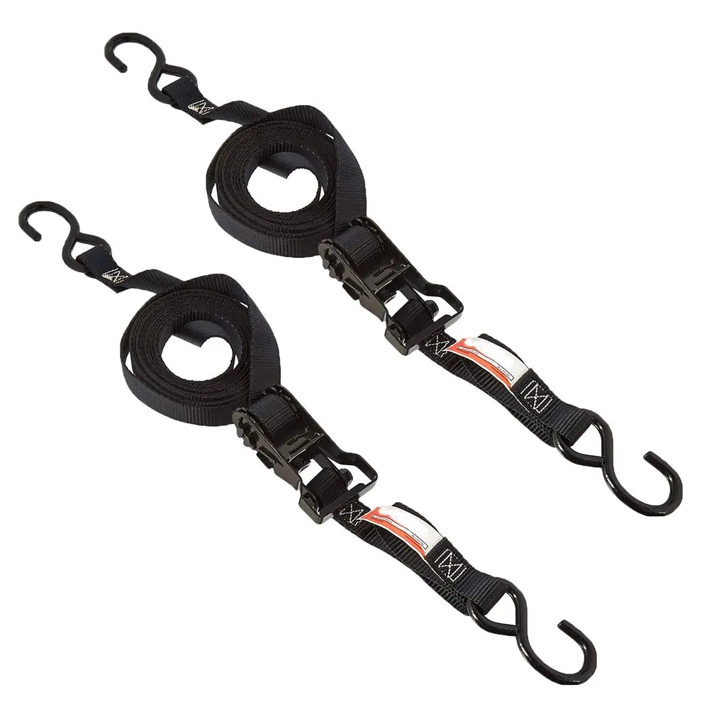 

uBoxes Ratchet Strap (2 Pack) 1" x 12-feet 650LB working load Tent Accessories For Camping Hiking Fishing Travel Easy Set U