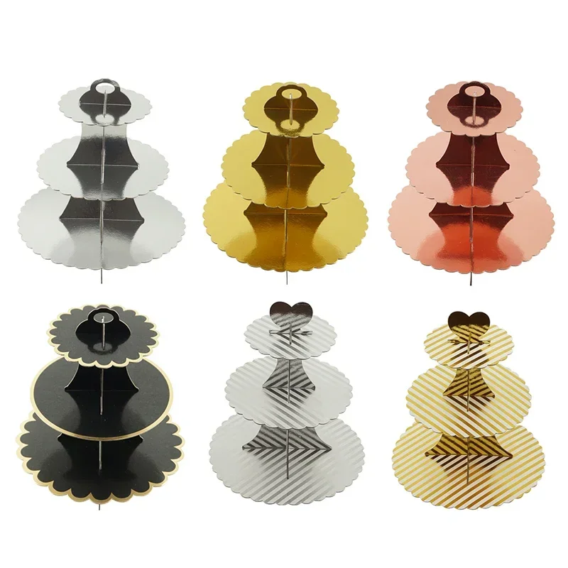 3-уровневая подставка для десертов инструменты торта бумажная тортов сделай сам